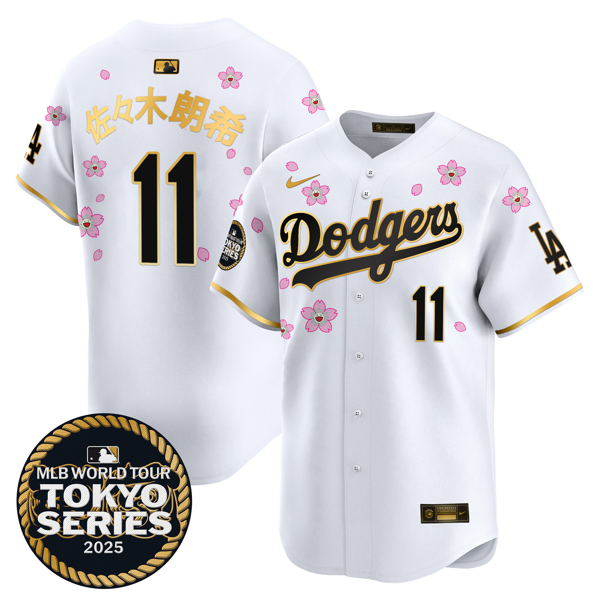 Men Los Angeles Dodgers #11 R Sasaki Tokyo Series white Limited Stitched 2025 Jersey 4->los angeles dodgers->MLB Jersey